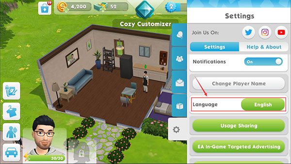 模拟人生移动版怎么设置中文3