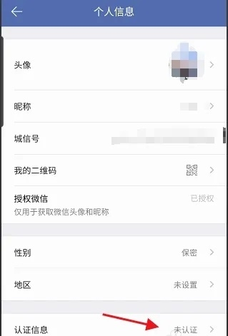 城信app如何实名认证个人信息图片5